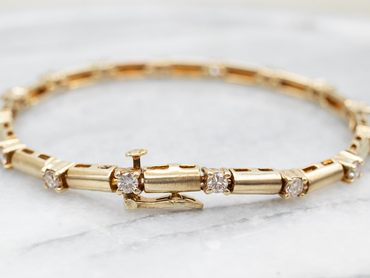 Bar Link and Diamond Tennis Bracelet