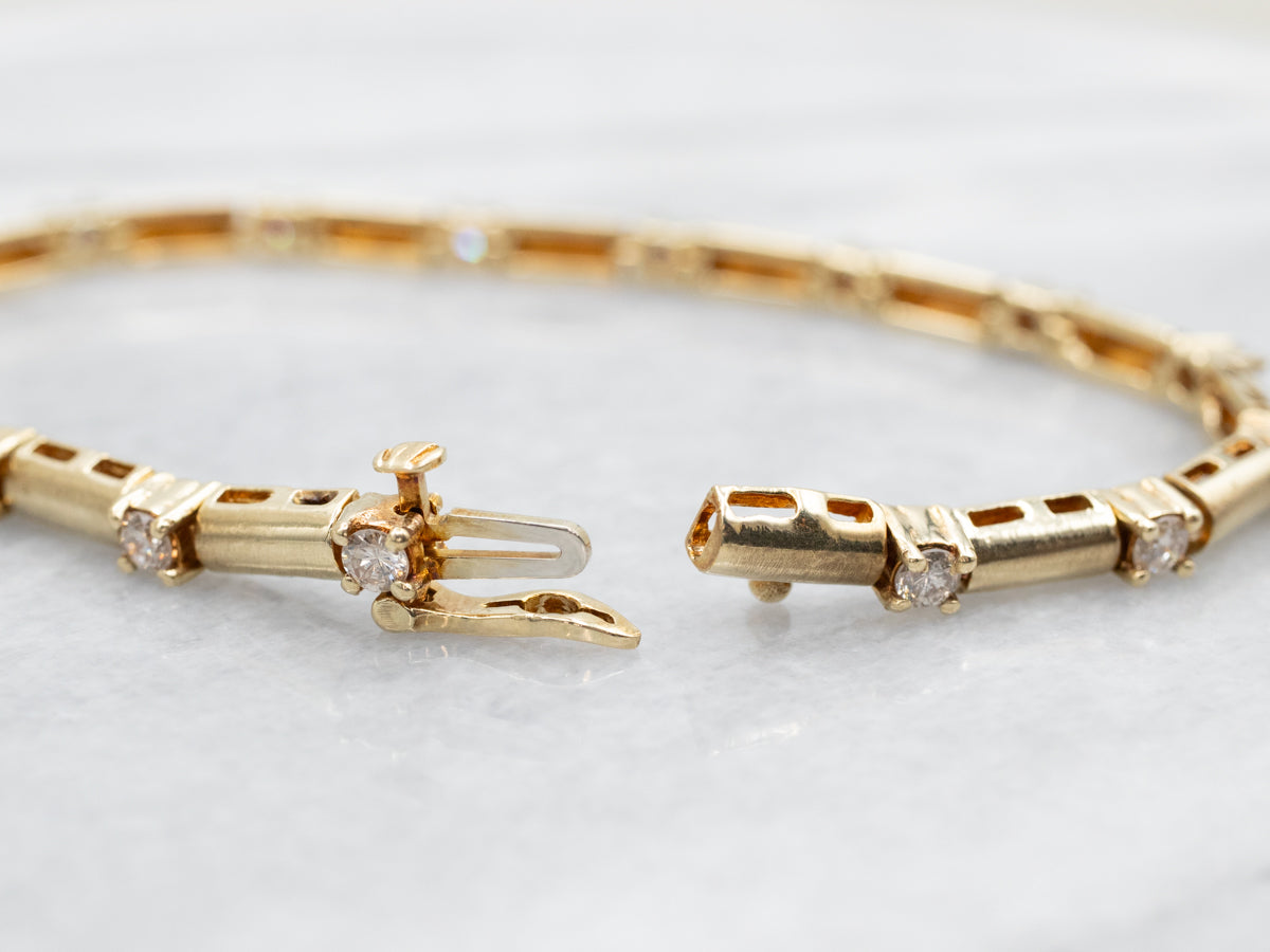 Bar Link and Diamond Tennis Bracelet