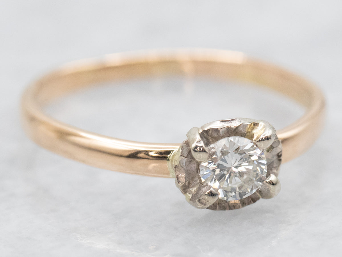 Dainty Diamond Solitaire Engagement Ring