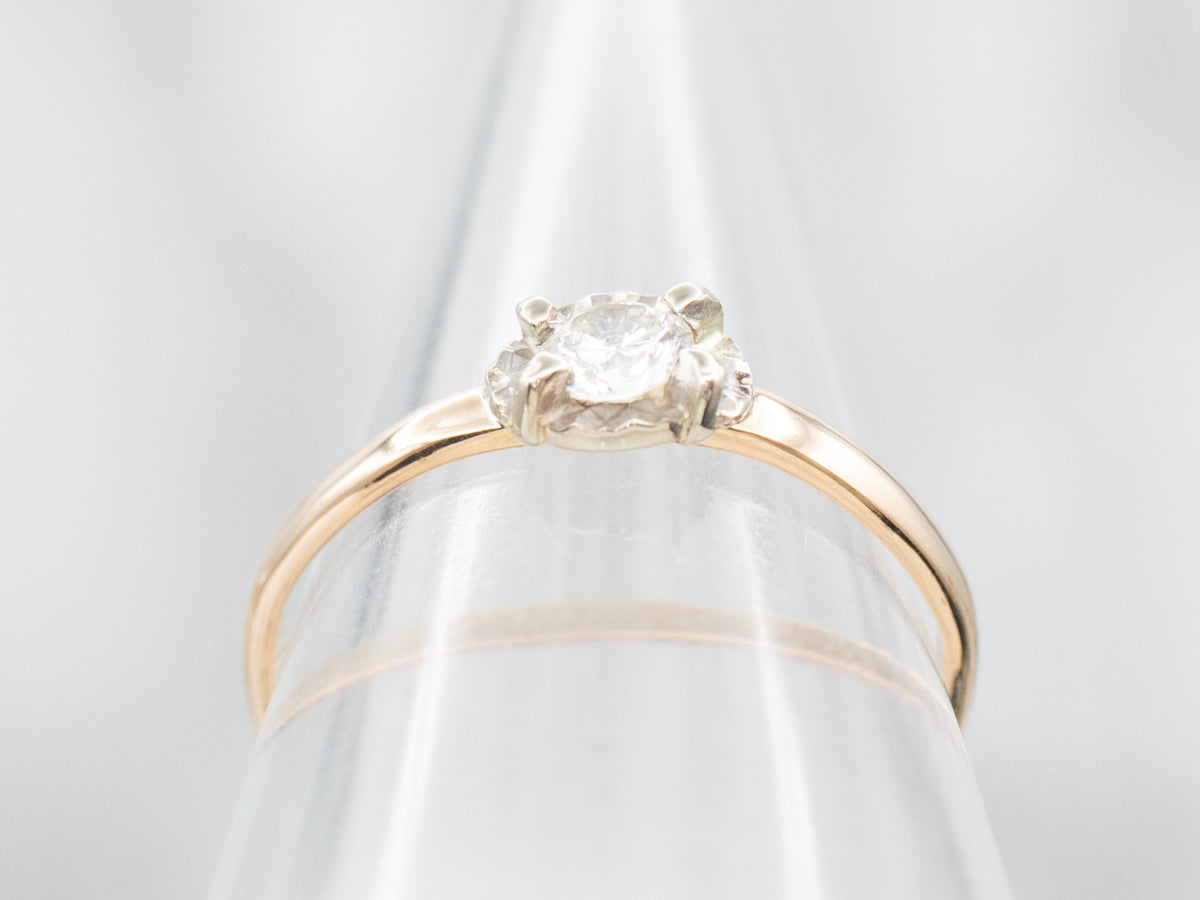 Dainty Diamond Solitaire Engagement Ring