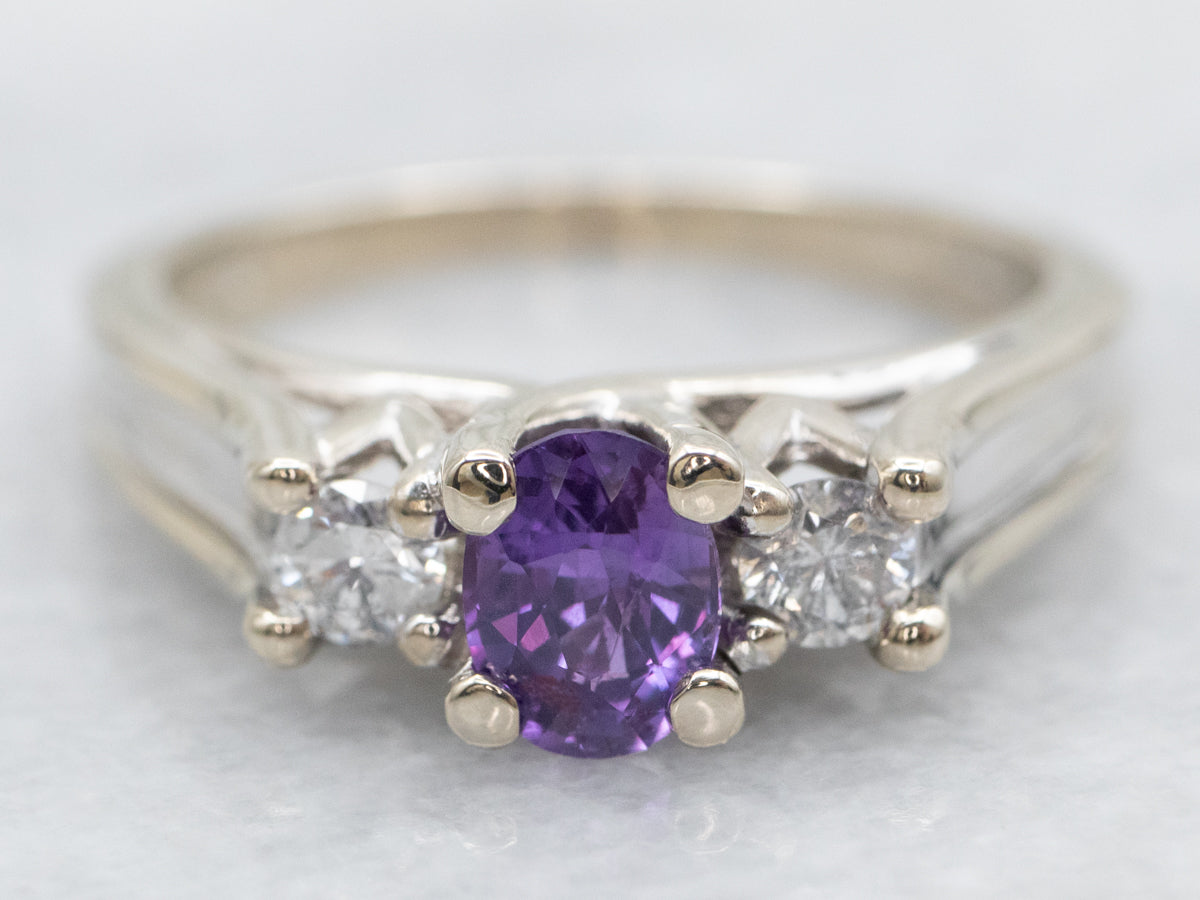 Pink Sapphire and Diamond Ring