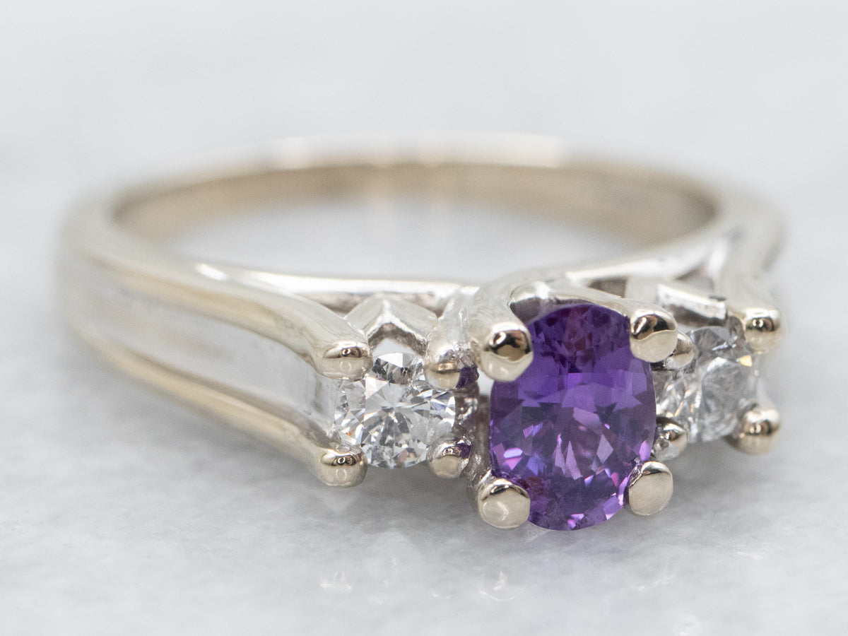 Pink Sapphire and Diamond Ring