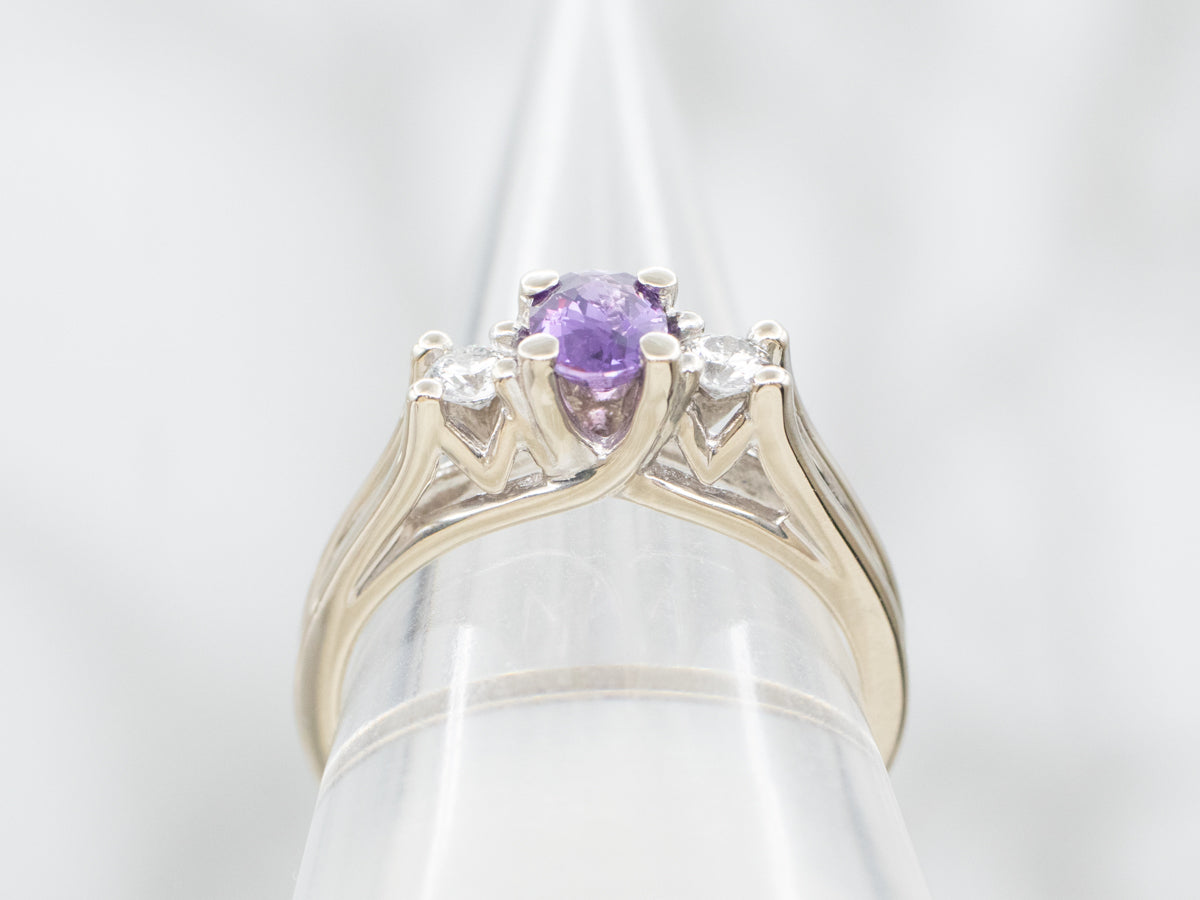 Pink Sapphire and Diamond Ring