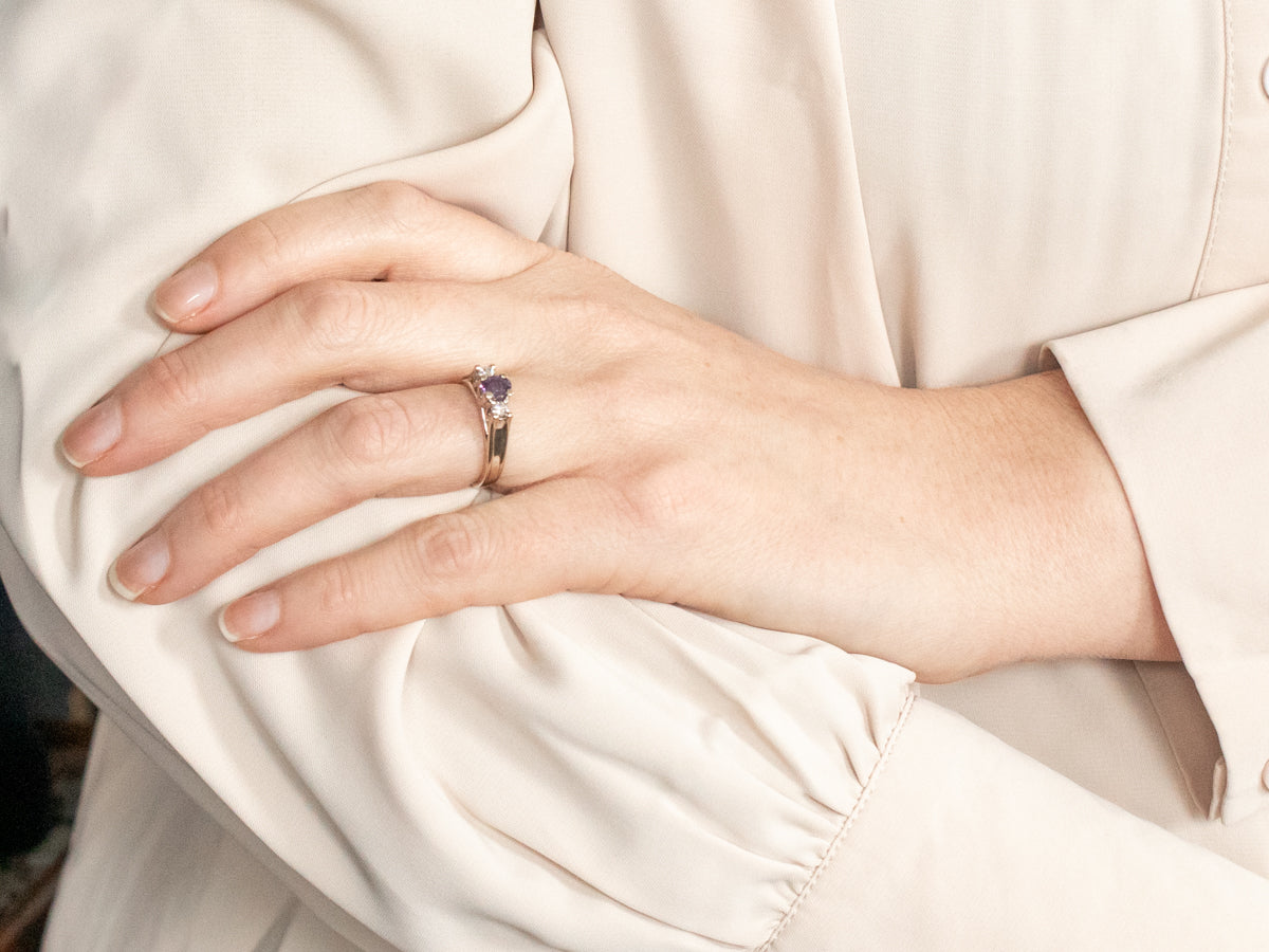 Pink Sapphire and Diamond Ring