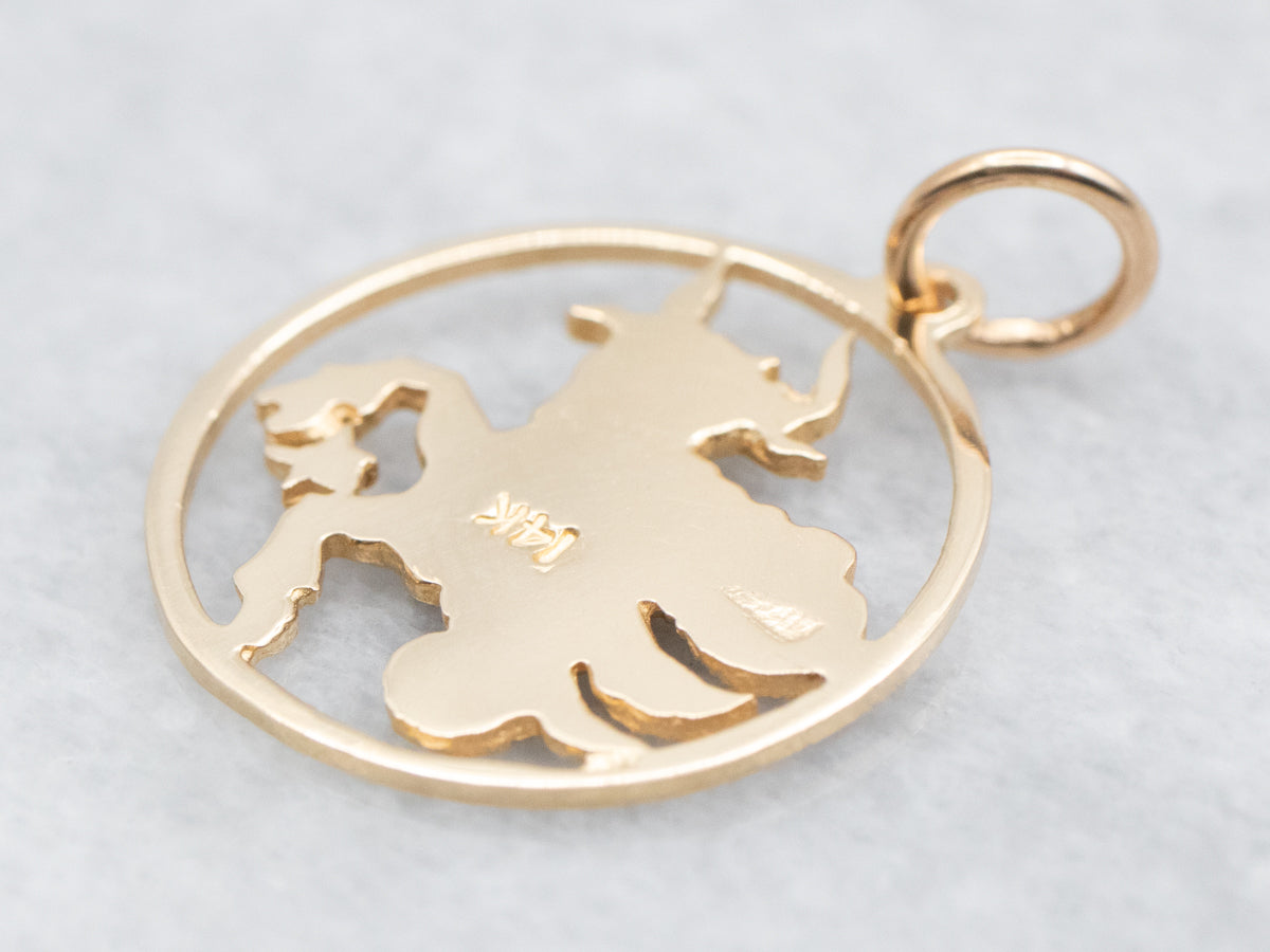 Vintage Gold Taurus the Bull Zodiac Pendant