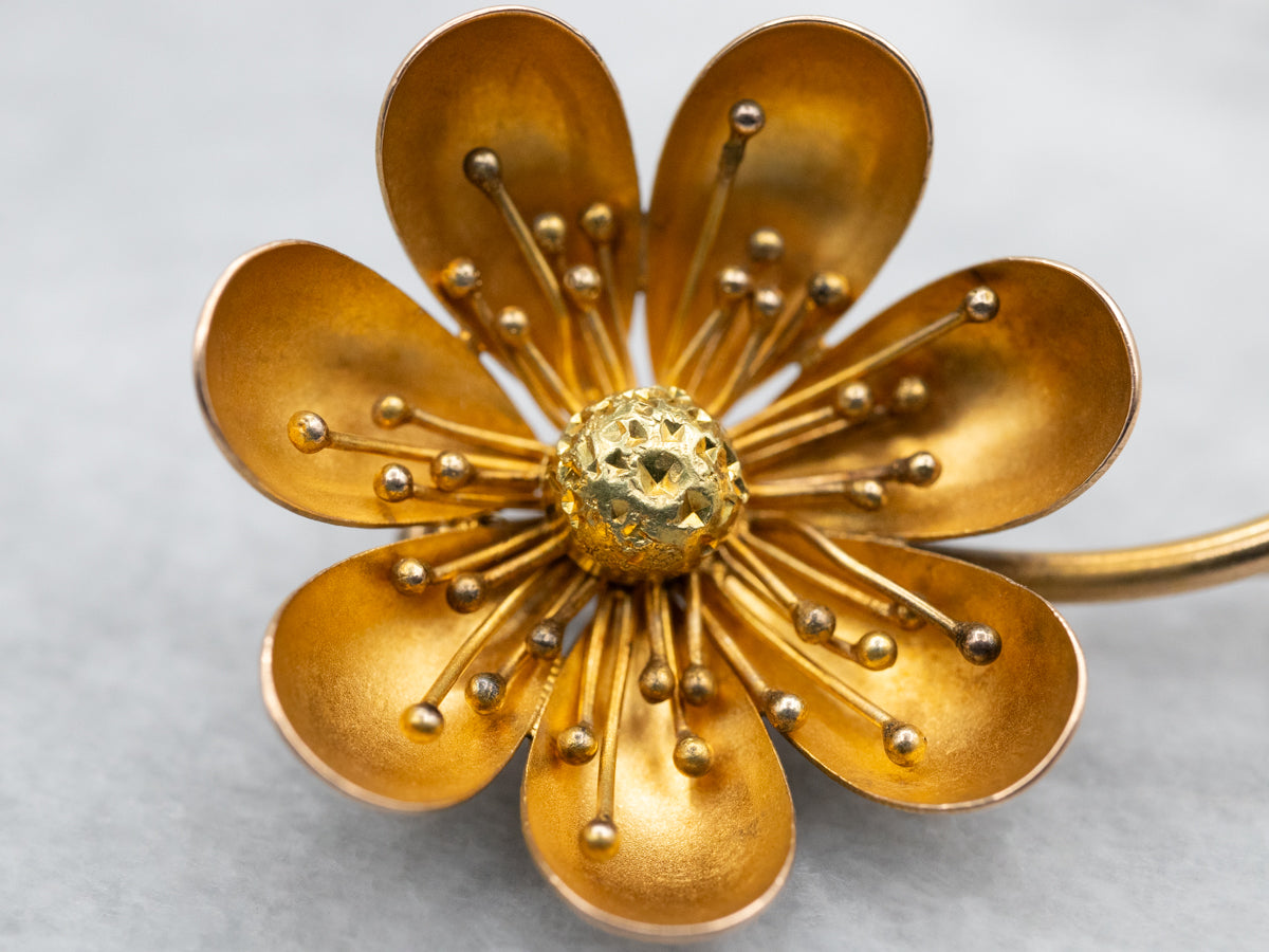Vintage Gold Flower Brooch