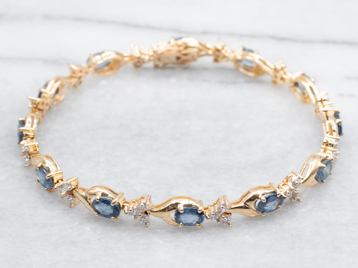 Sapphire and Diamond Tennis Bracelet