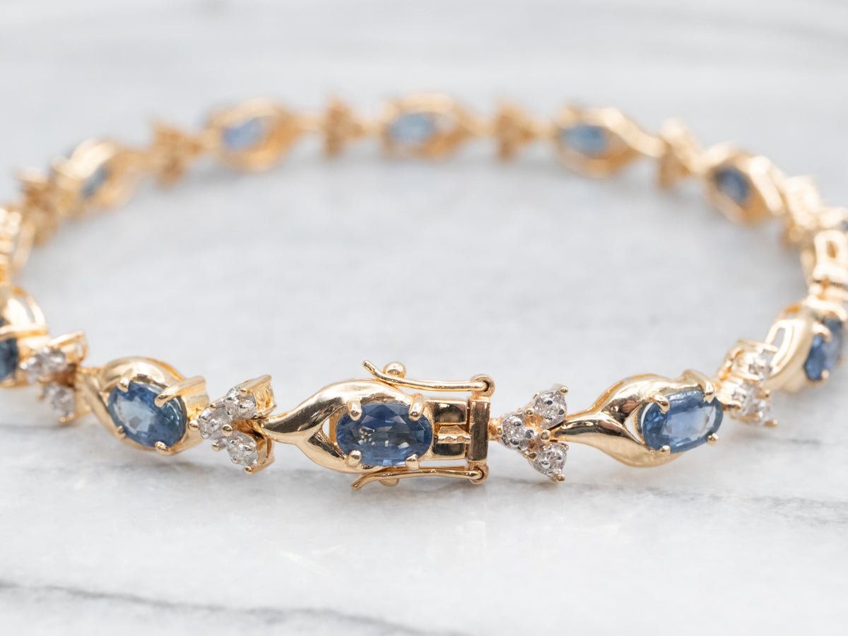 Sapphire and Diamond Tennis Bracelet