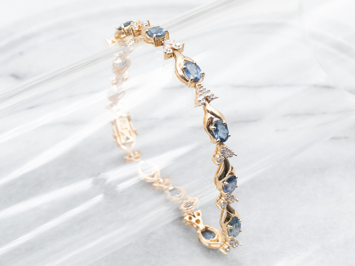 Sapphire and Diamond Tennis Bracelet