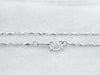 Platinum Etched Bar Link Chain with Hook Clasp