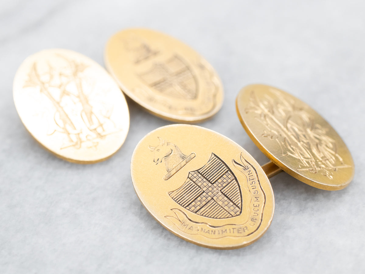 Gemelos grabados "WBL" en oro amarillo