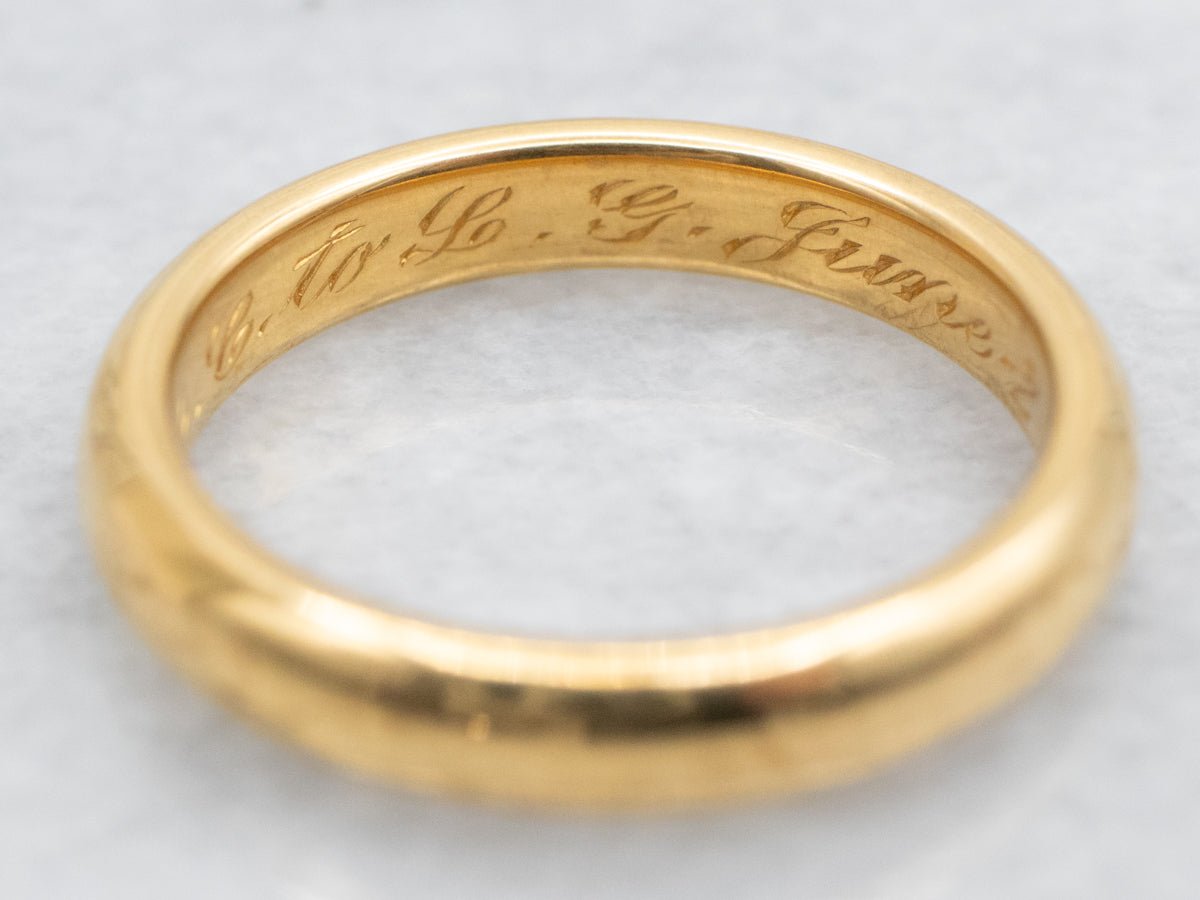 Yellow Gold Plain Wedding Band