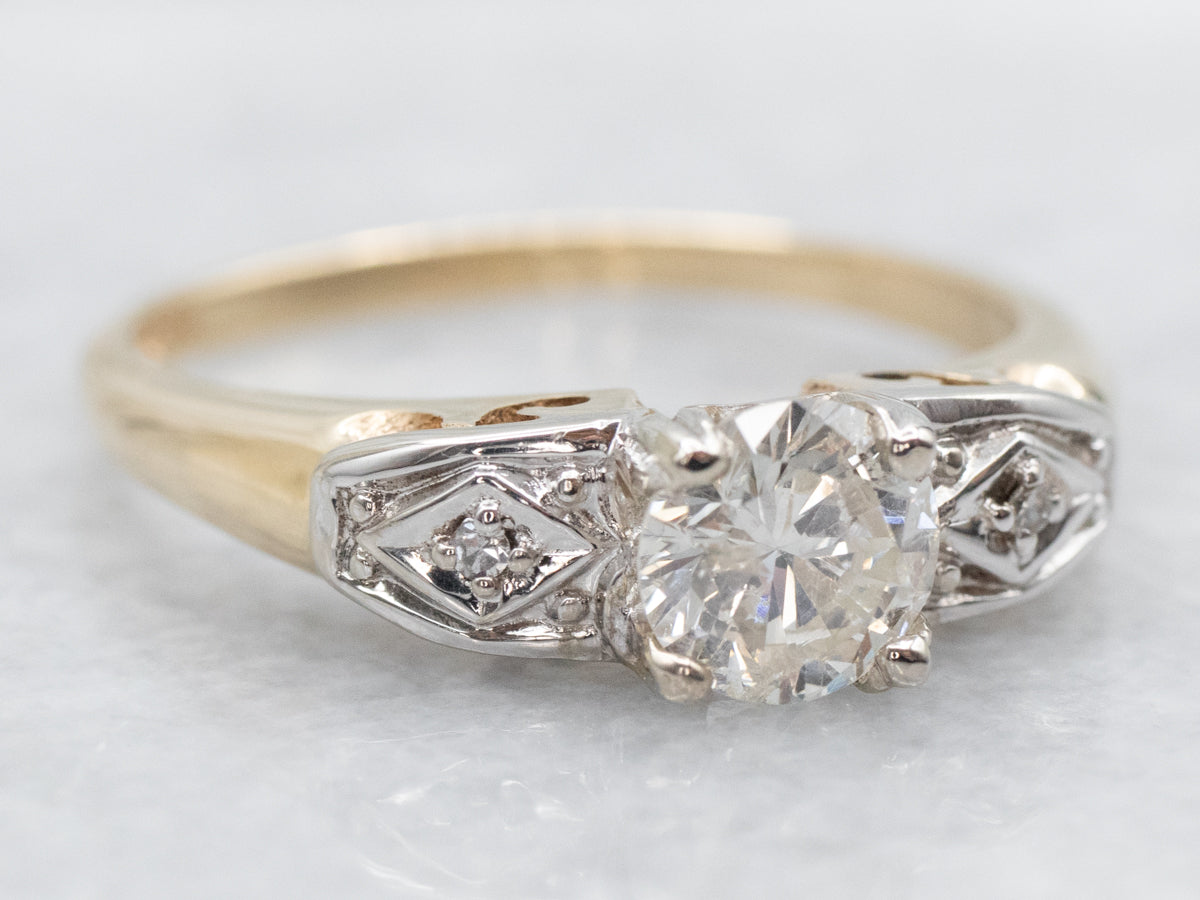 Retro Diamond Engagement Ring