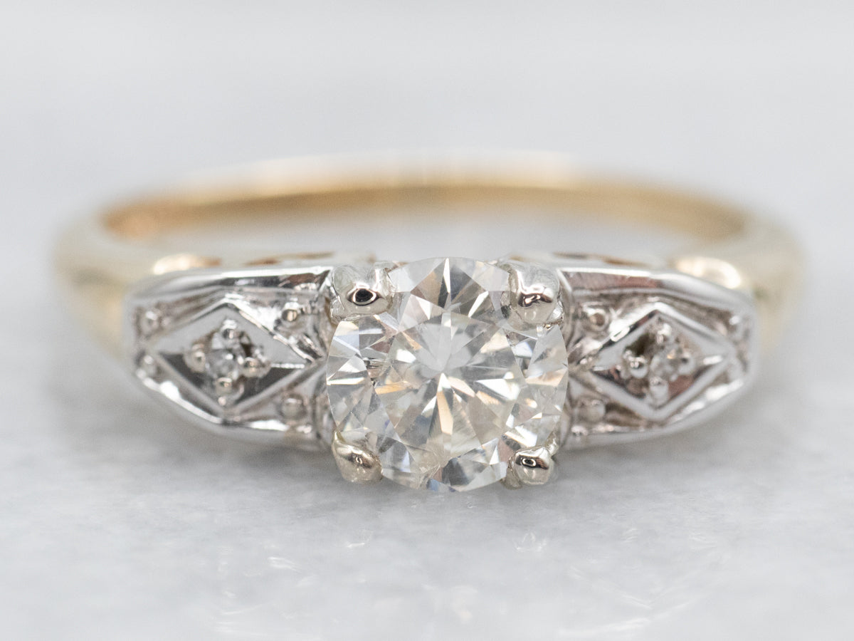 Retro Diamond Engagement Ring