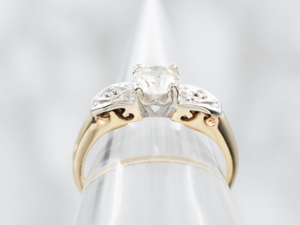 Retro Diamond Engagement Ring