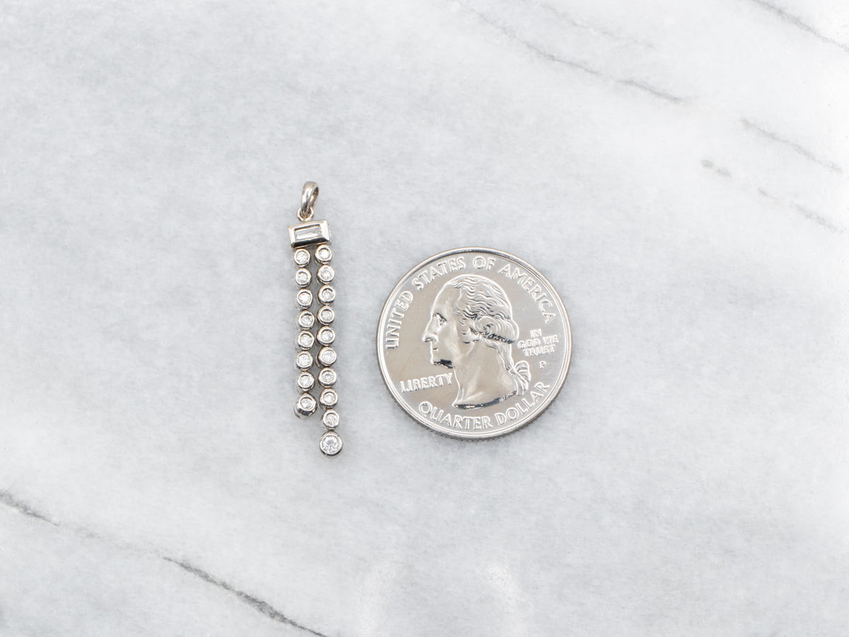 Diamond Tassel Link Drop Pendant