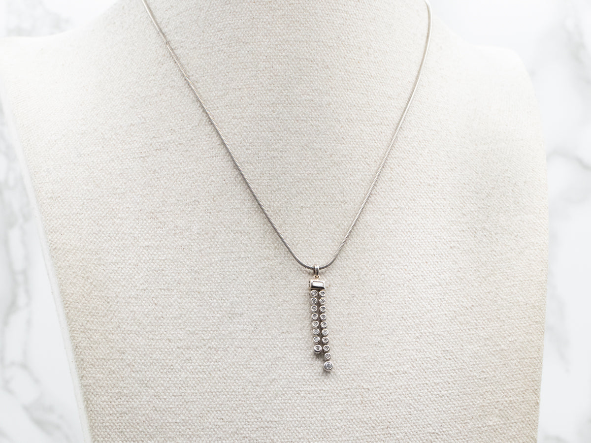 Diamond Tassel Link Drop Pendant