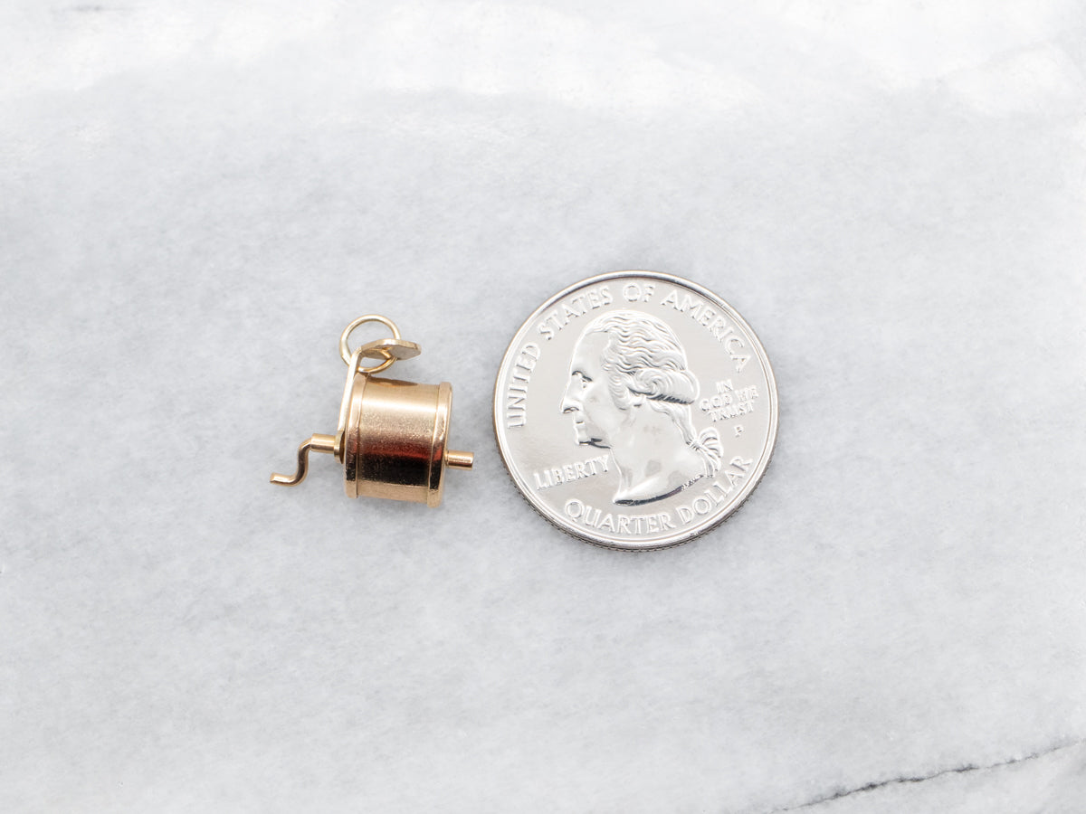 Gold Pencil Sharpener Charm