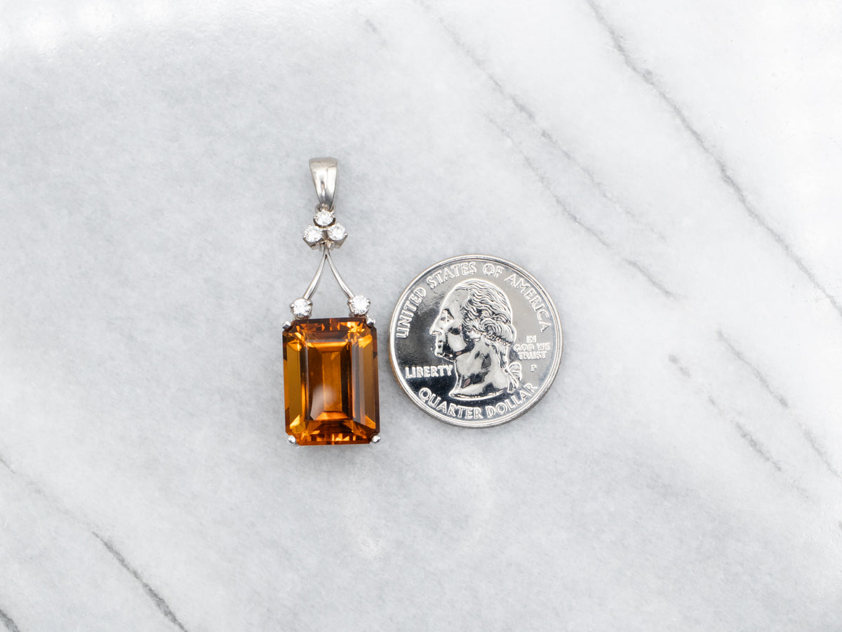 Citrine and Diamond Pendant