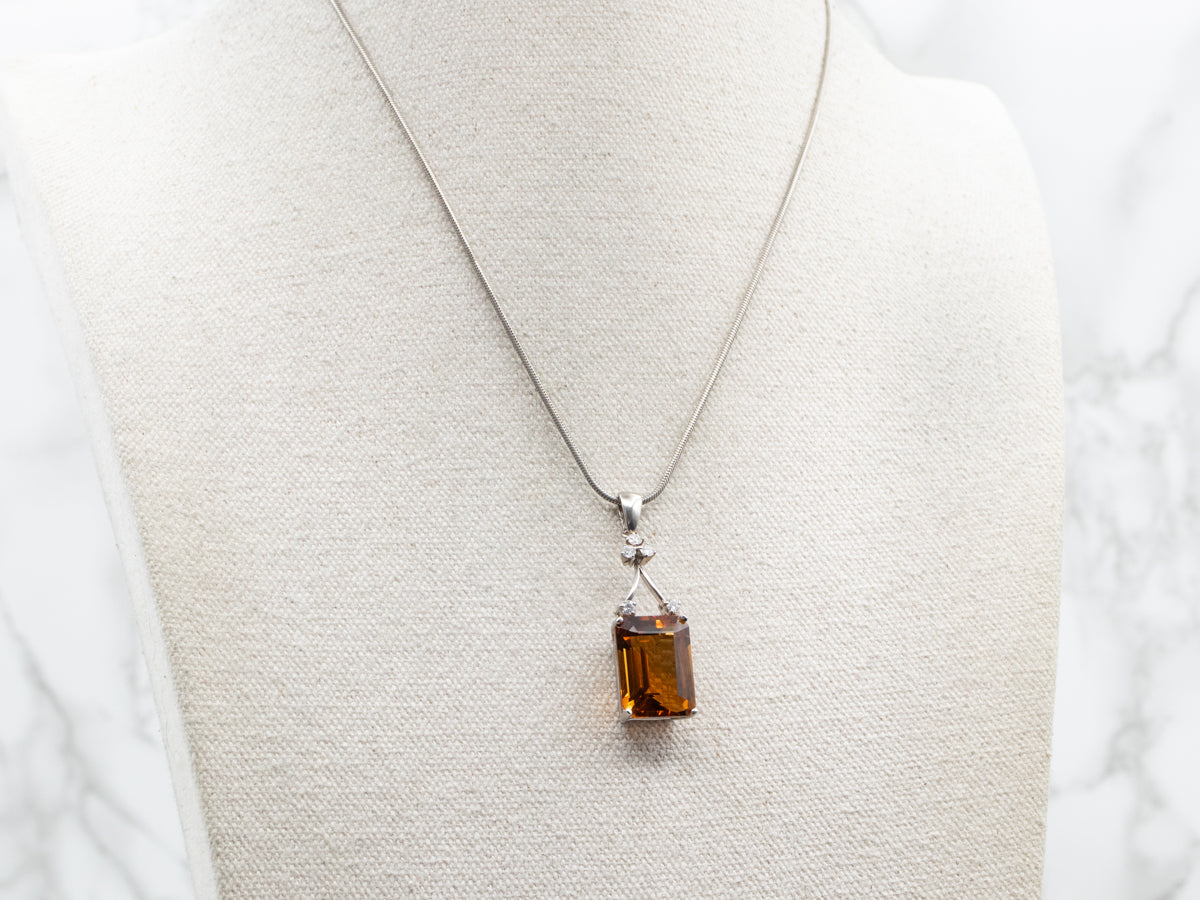 Citrine and Diamond Pendant