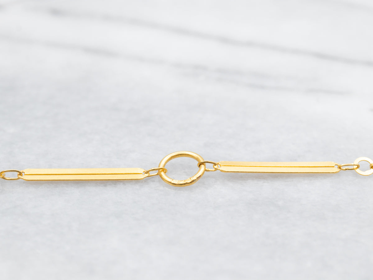 Collar de cadena de eslabones de barra de filigrana de oro fino extralargo