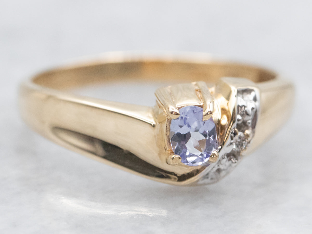 Two Tone Tanzanite and Diamond Ring
