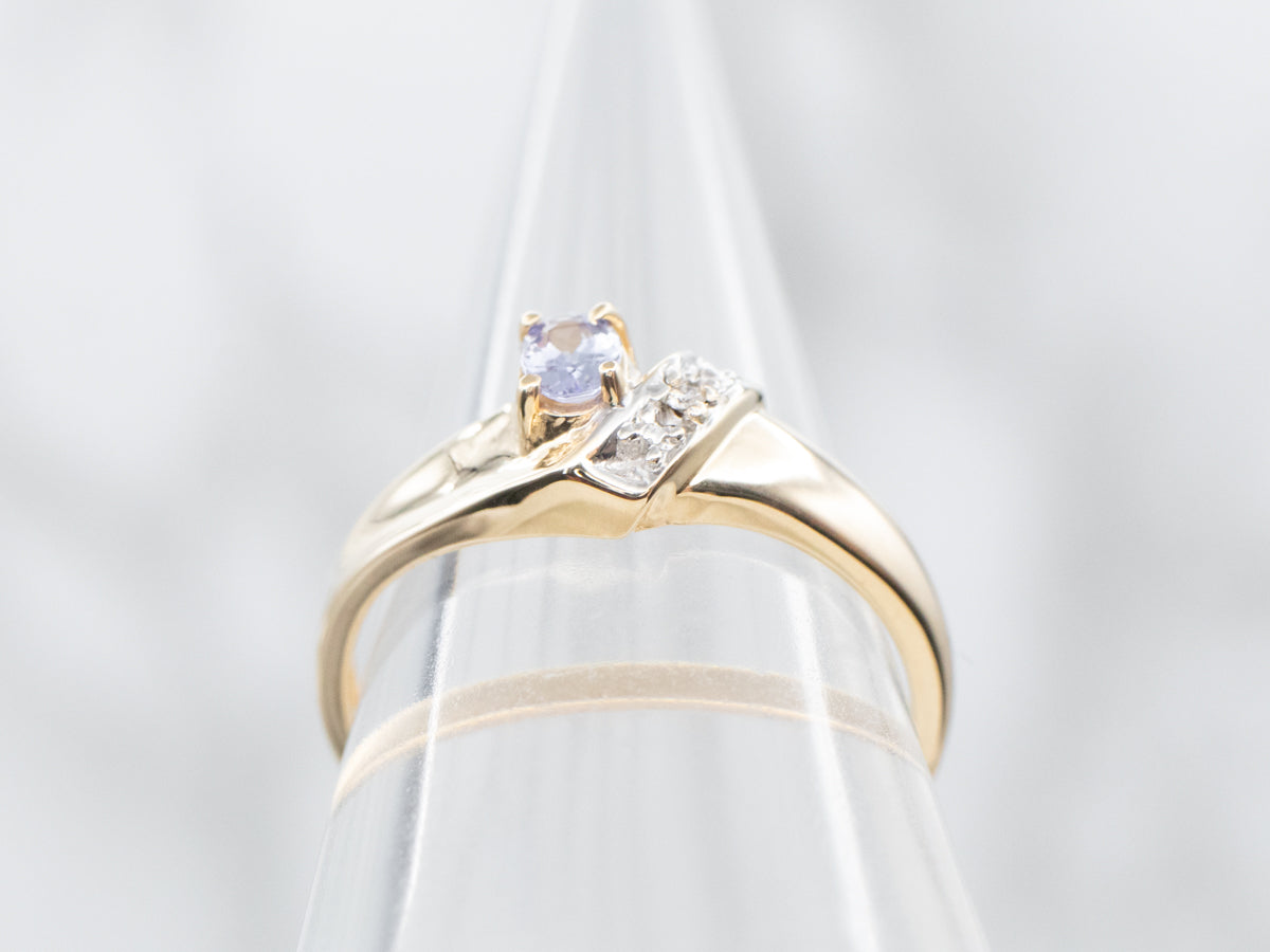 Two Tone Tanzanite and Diamond Ring