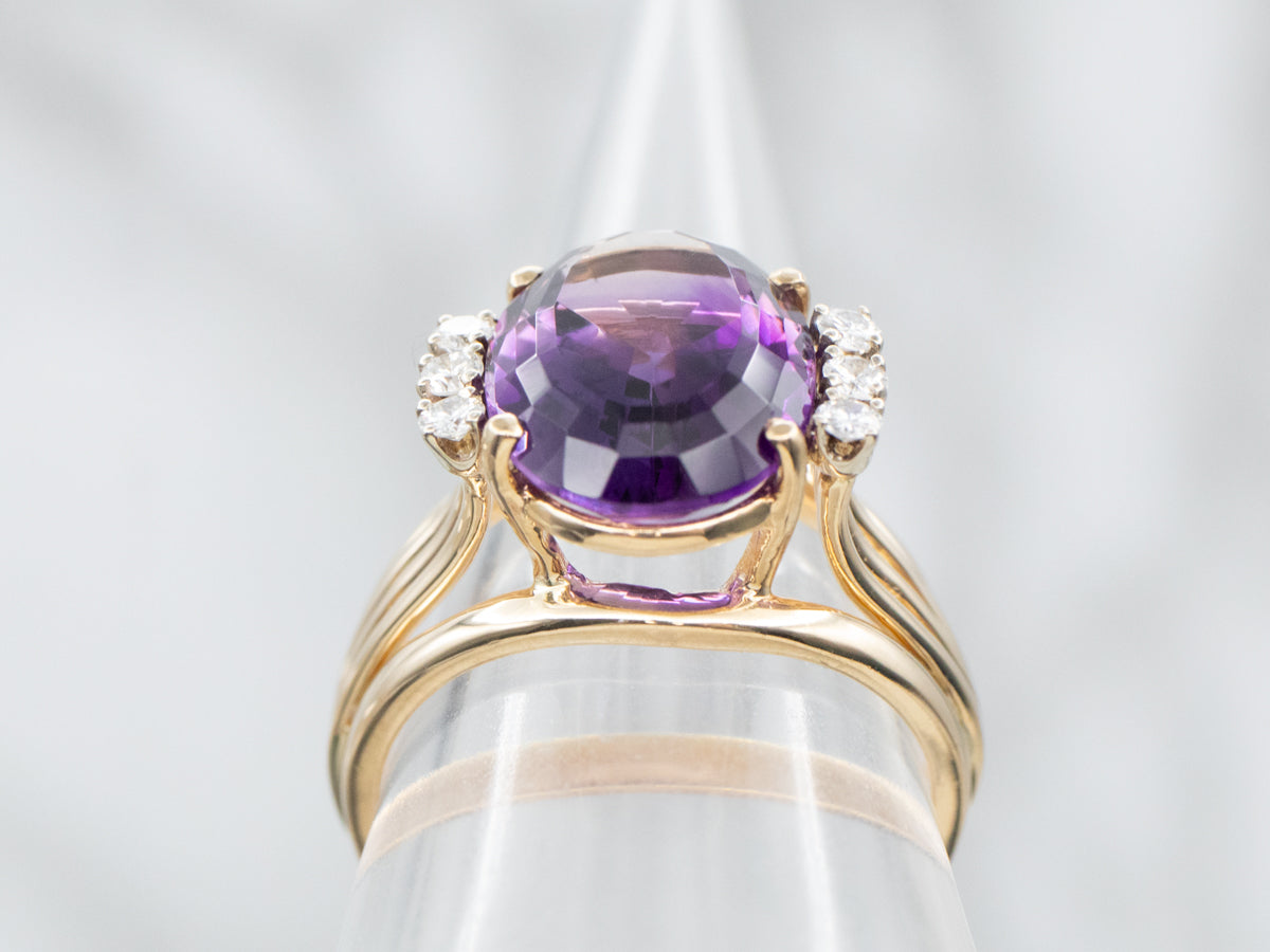 Amethyst and Diamond Ring