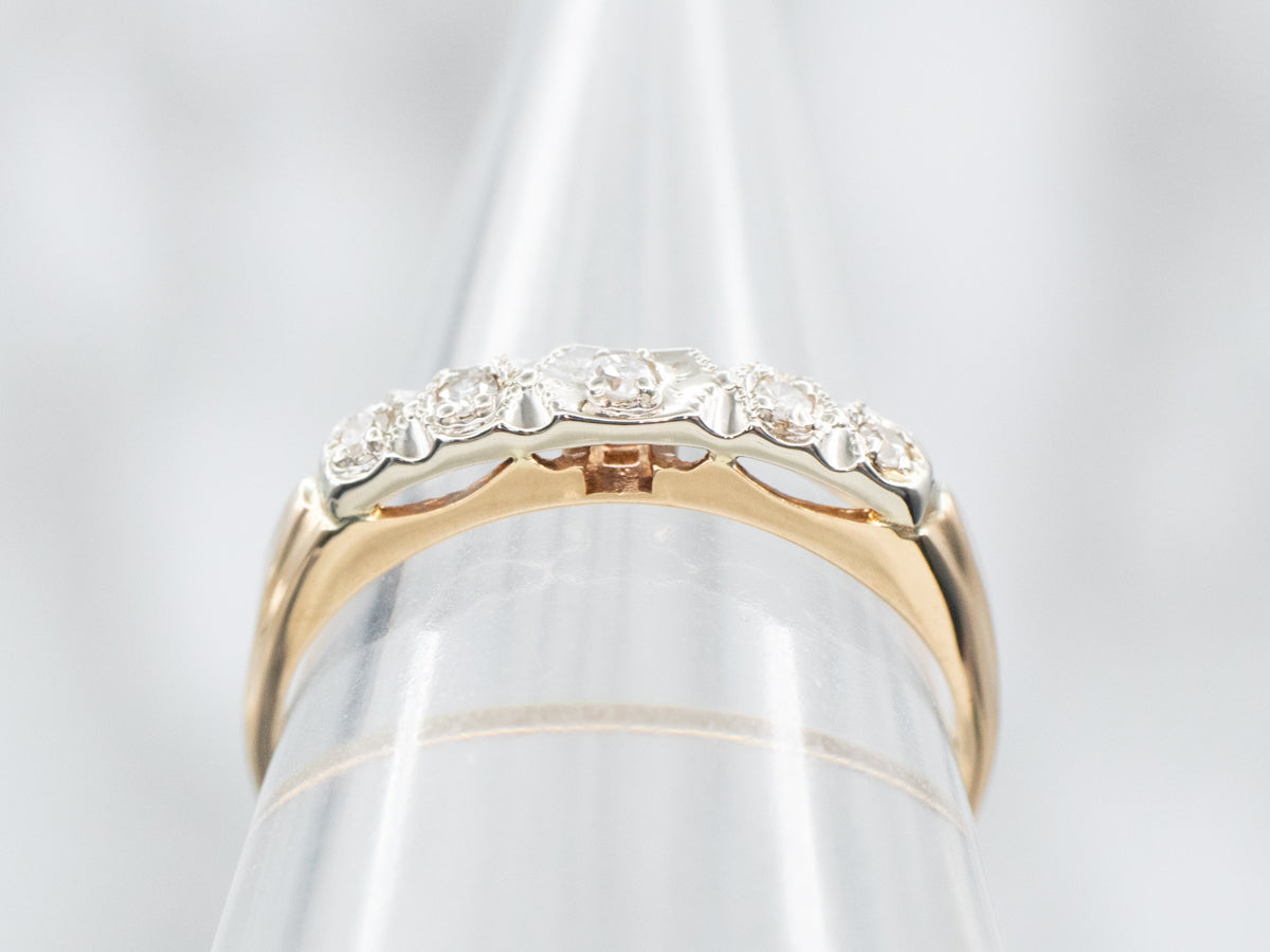 Two Tone Diamond Wedding Band