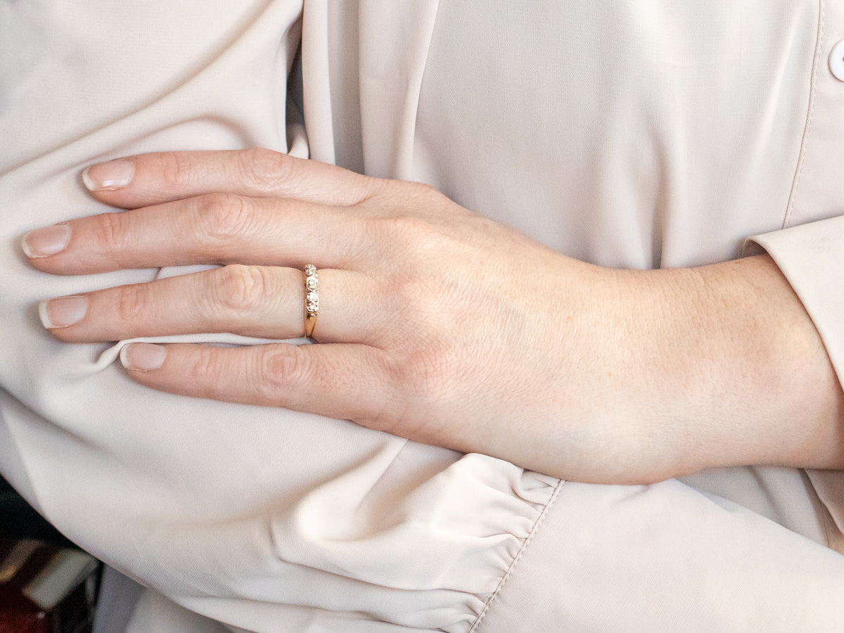 Two Tone Diamond Wedding Band