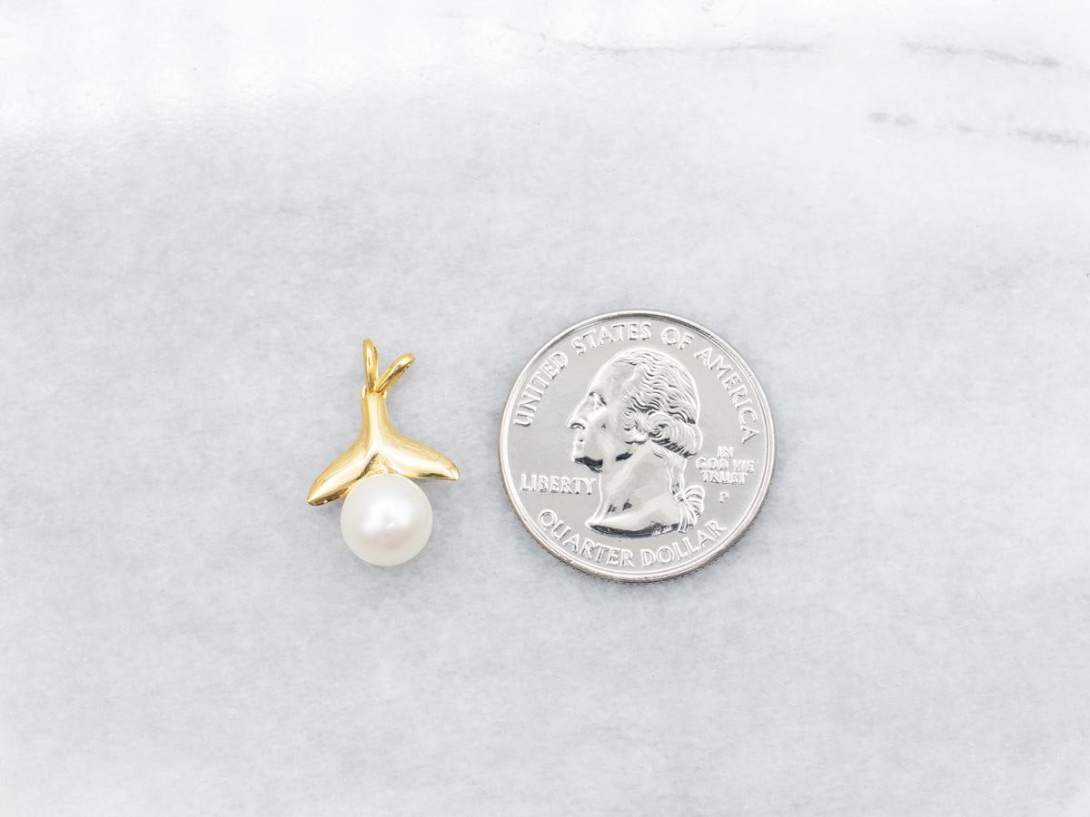 Pearl Whale Tail Pendant