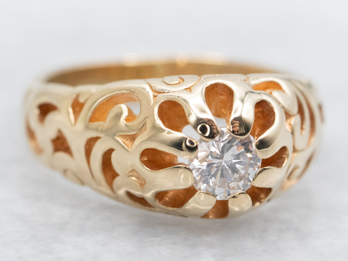 Victorian Diamond Solitaire Engagement Ring