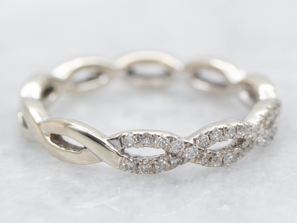 Twisted Diamond Wedding Band