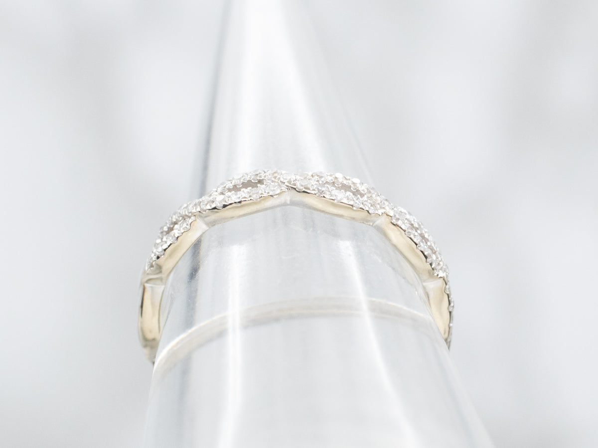 Twisted Diamond Wedding Band