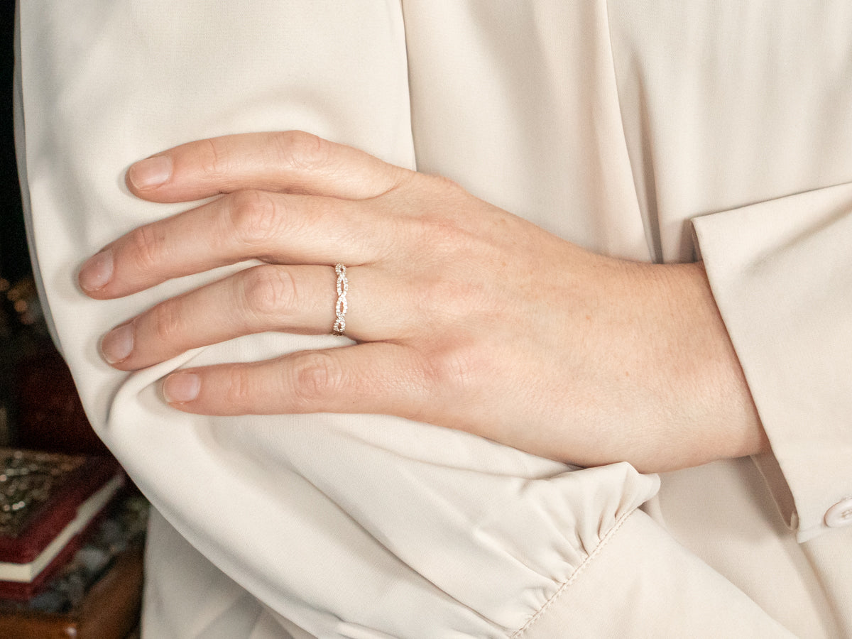 Twisted Diamond Wedding Band