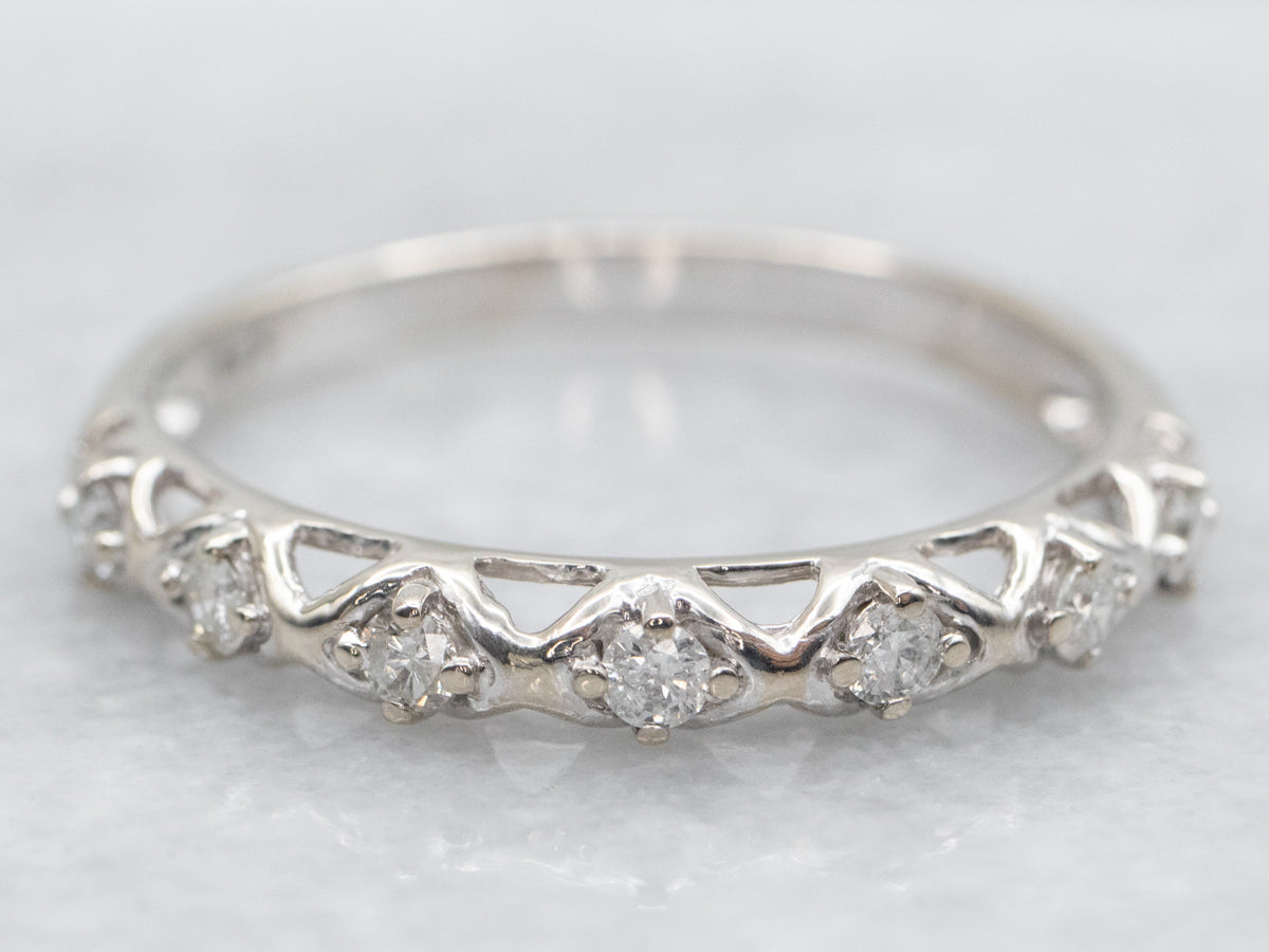 Zig Zag Diamond Wedding Band