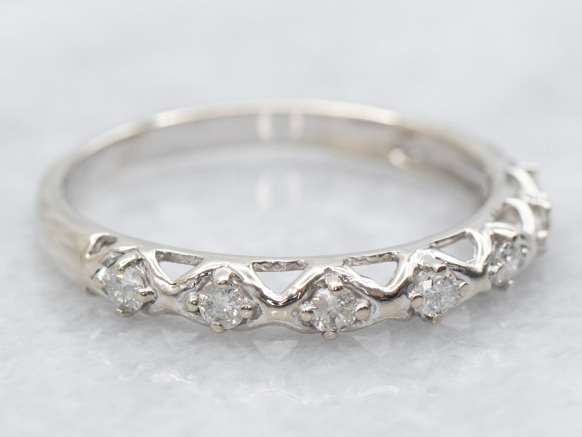 Zig Zag Diamond Wedding Band