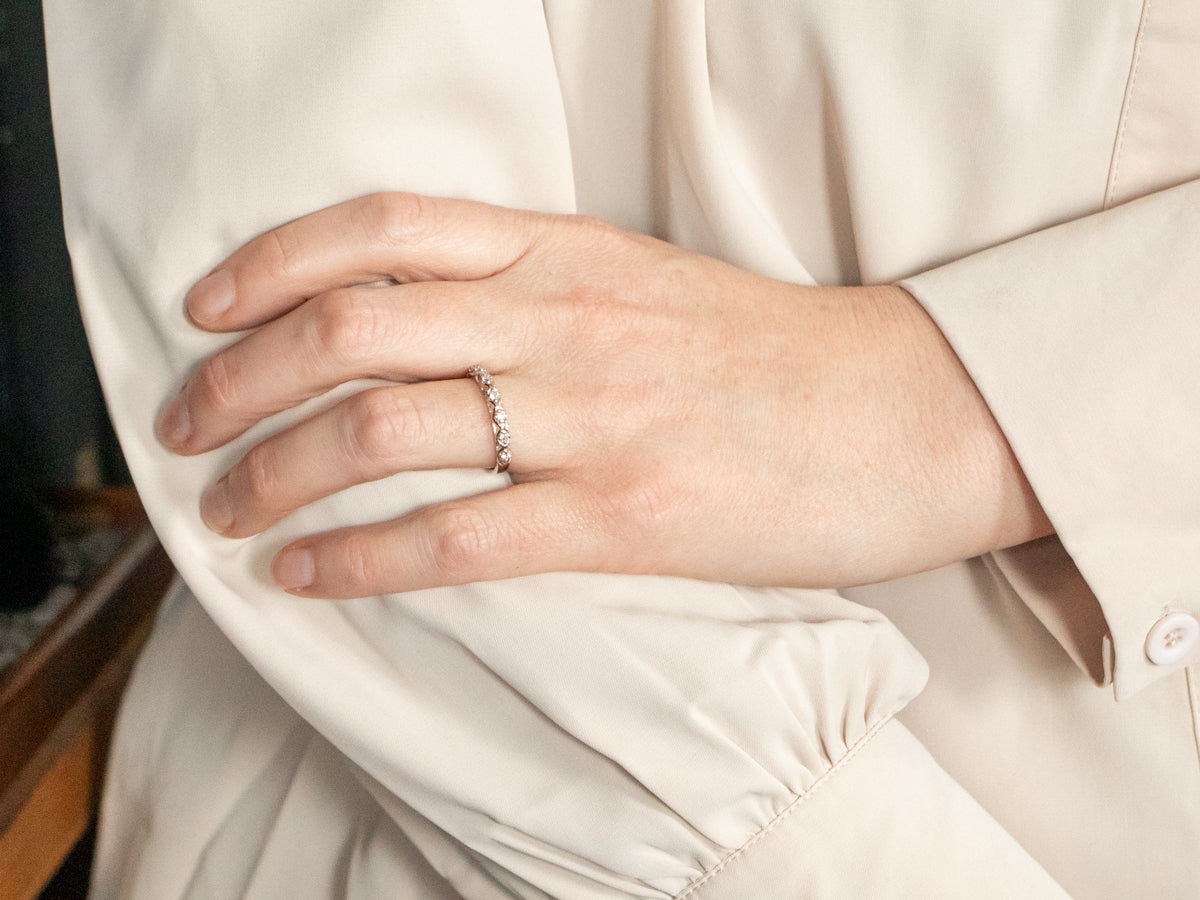 Zig Zag Diamond Wedding Band