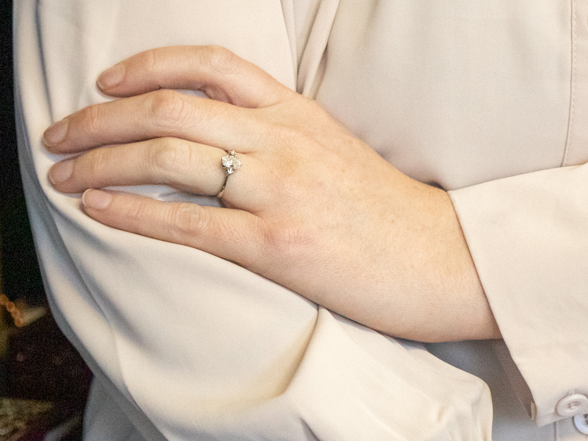 Simple Oval-Cut Diamond Engagement Ring