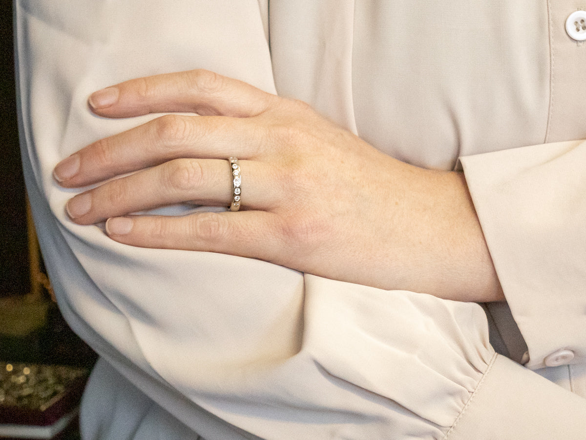 White Gold Flush Set Diamond Band