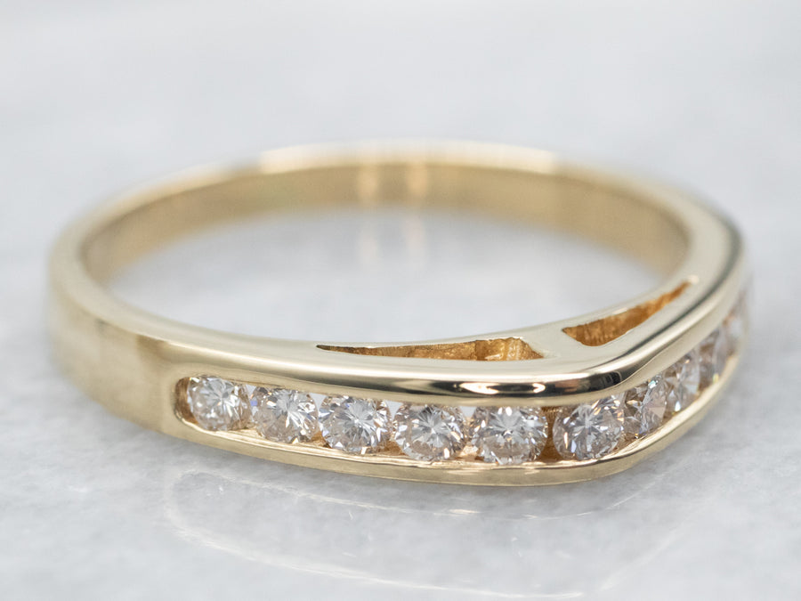 Pointed Channel Set Diamond Band