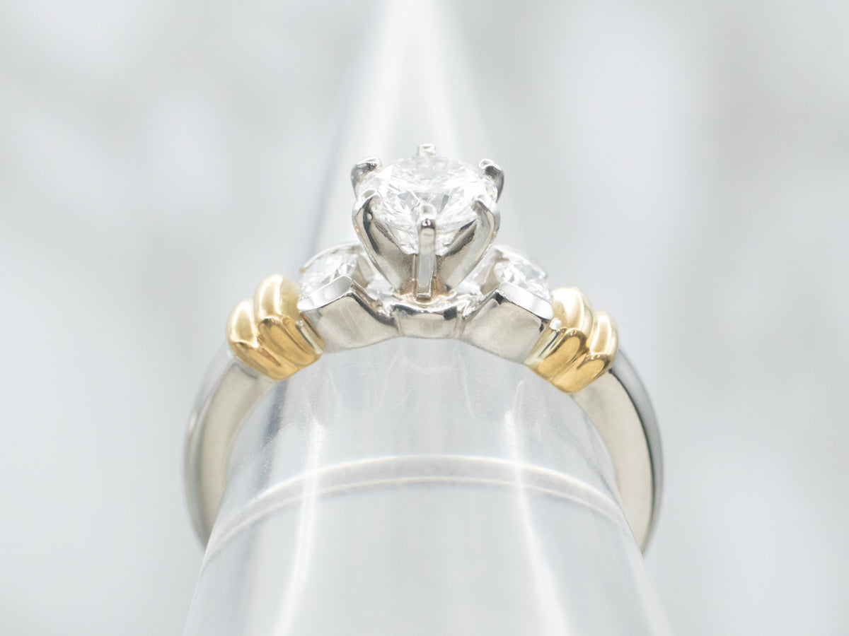 Mixed Metal Diamond Engagement Ring