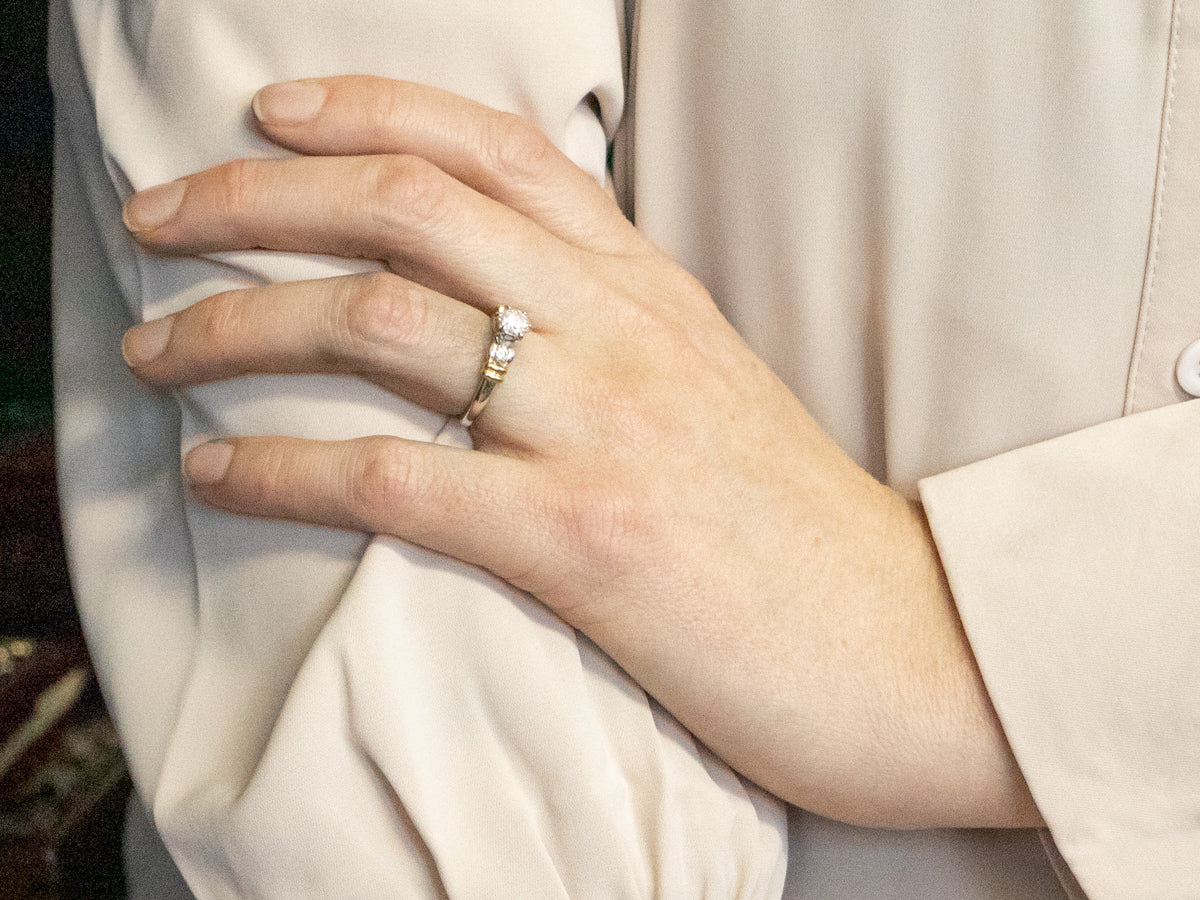 Mixed Metal Diamond Engagement Ring