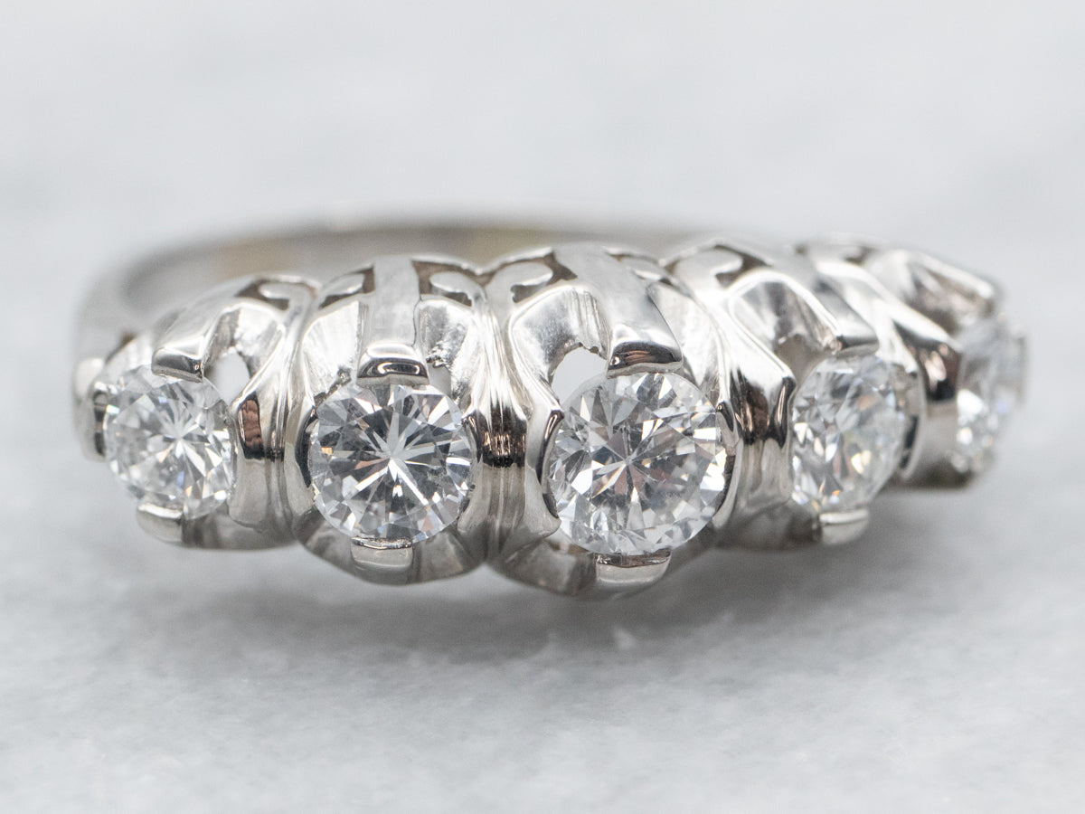 Five Stone Diamond Wedding Ring