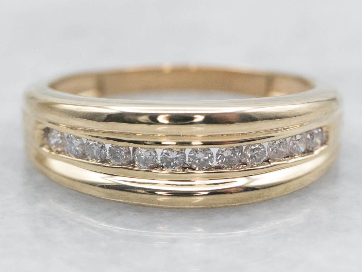 Channel Set Diamond Wedding Band