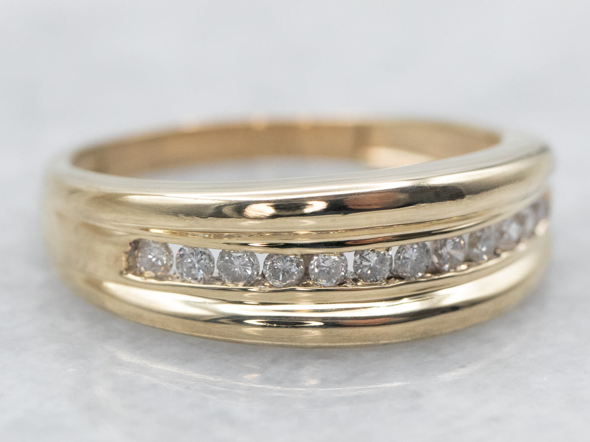 Channel Set Diamond Wedding Band