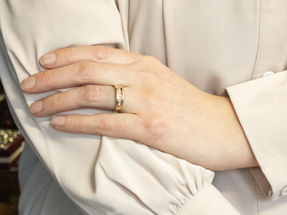 Channel Set Diamond Wedding Band