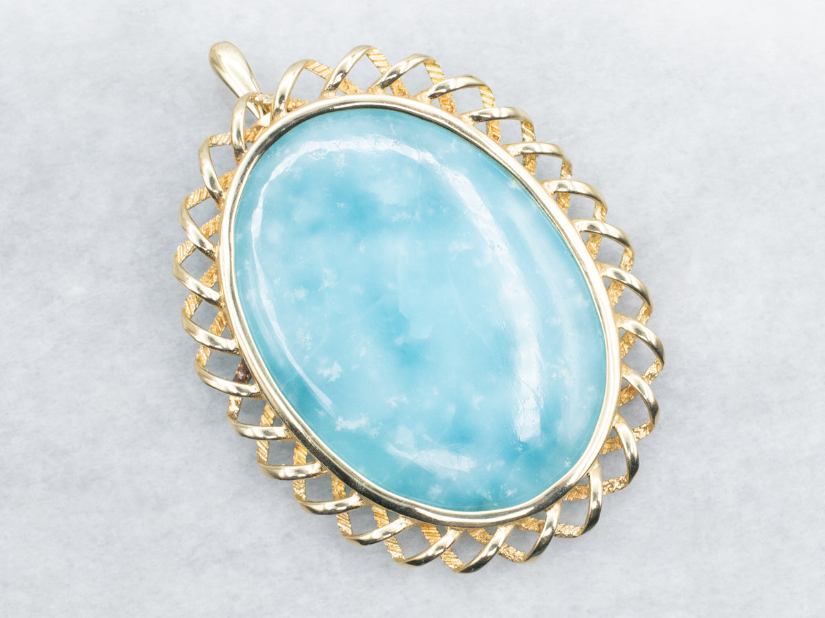 Hemimorphite Pendant with Twisted Frame