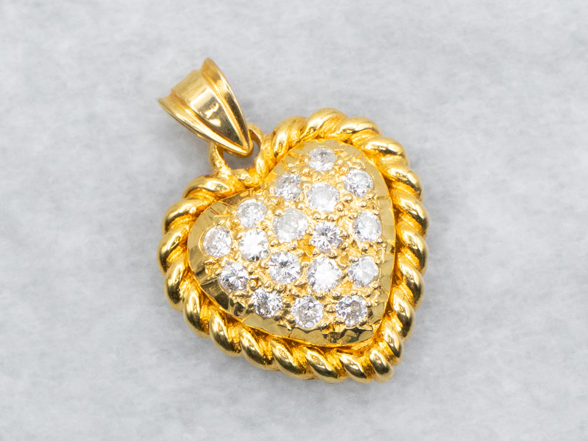 Heart Shaped Diamond Pendant