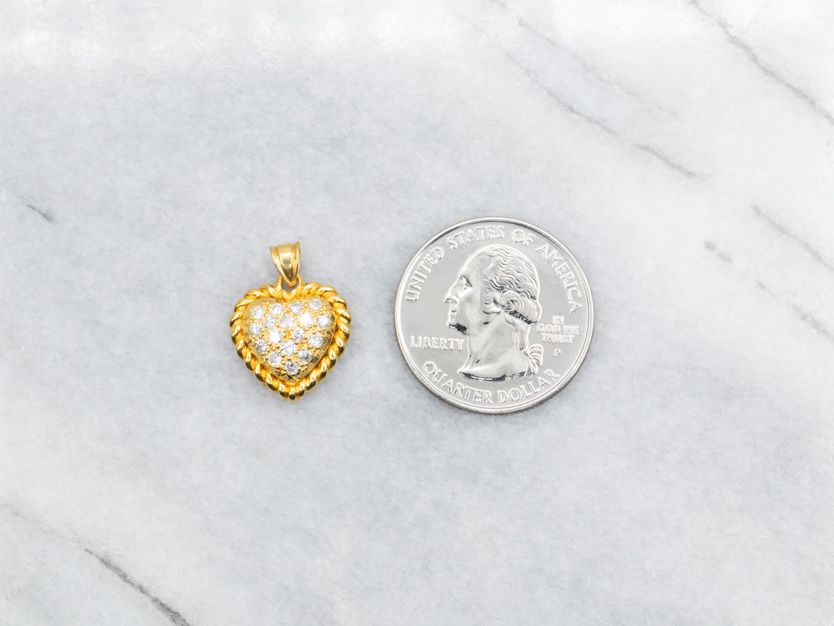 Heart Shaped Diamond Pendant